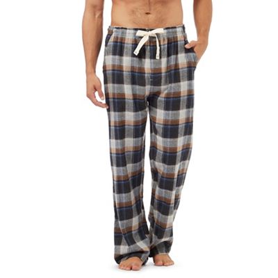 Big and tall big and tall grey checked print pyjama bottoms